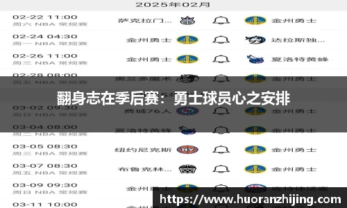 翻身志在季后赛：勇士球员心之安排